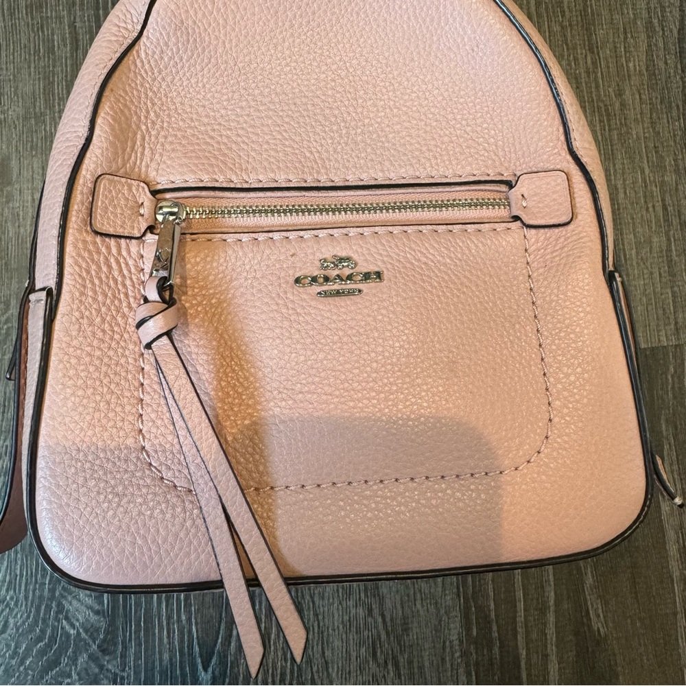 Light Pink Coach Leather Backpack - Picture 2 of 5